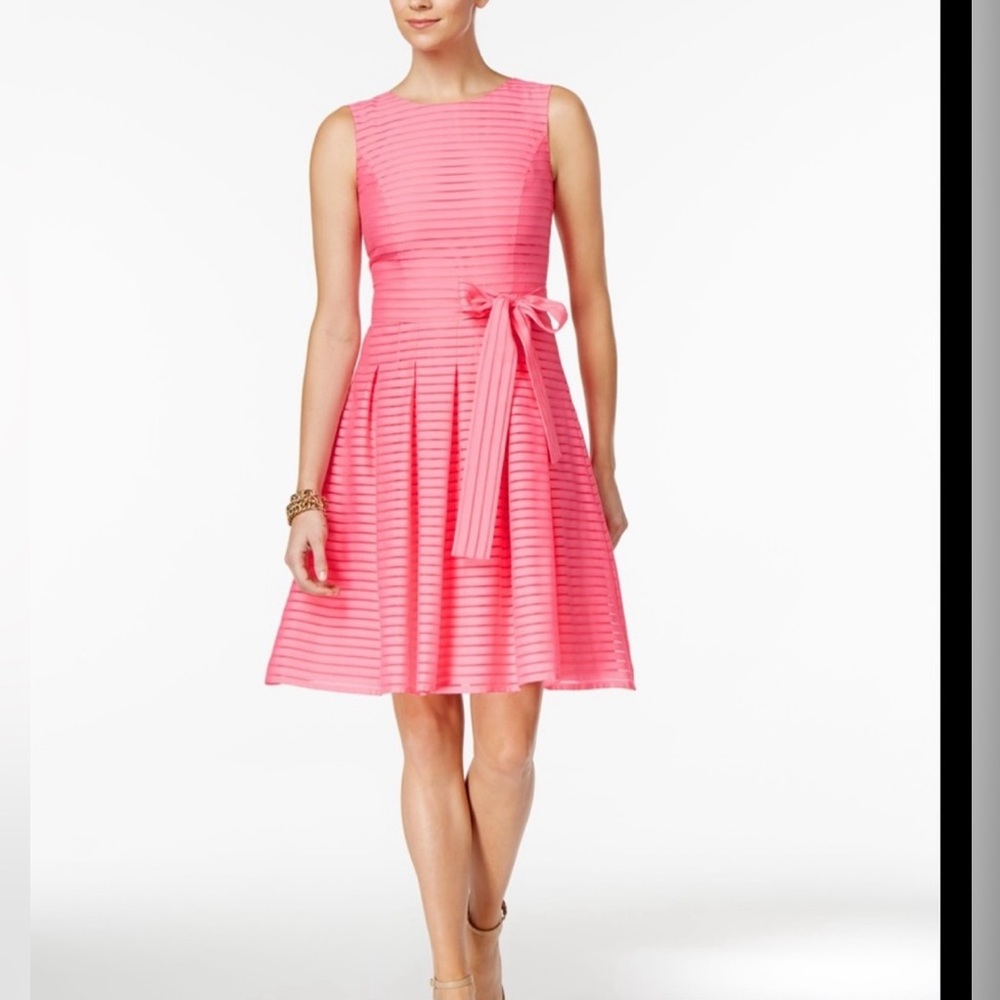 Tommy Hilfiger Coral Fit And Flare Midi Dress